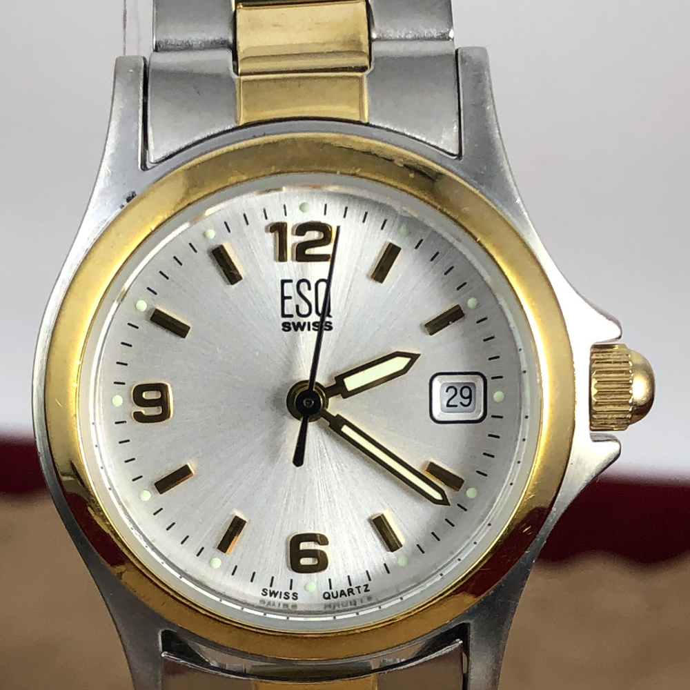 Fabulous Swiss Movado ESQ 2 Tone Gold SS Watch